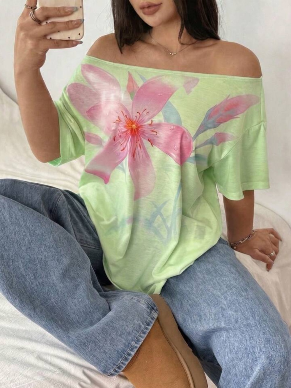 POPSWAY Plus Size Women's Casual Sexy Daily Commute Loose Asymmetrical Tee